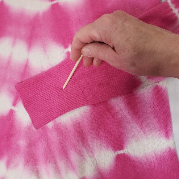J Crew Sweater Crewneck Cashmere Tie Dye Pink White Small - Picture 10 of 15